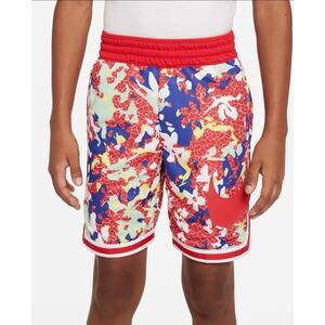 Nike Shorts Boys Size Large Dri FIT Basketball Red Black Zip Pocket Athletic